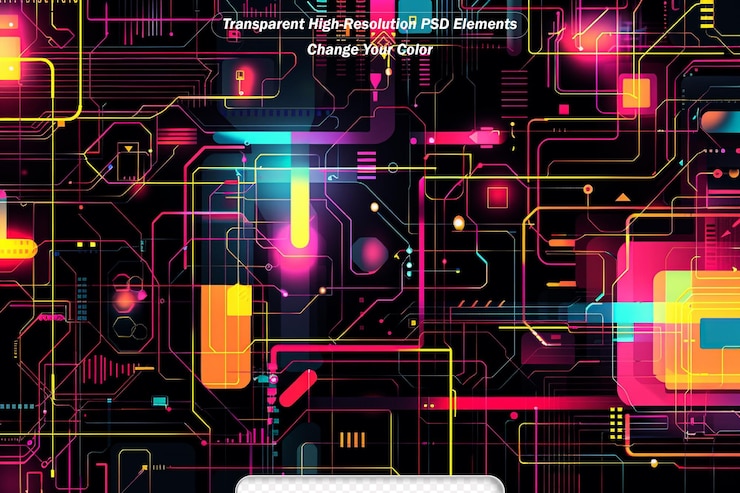 PSD abstract background on technological and scientific topics cpu concept vector format