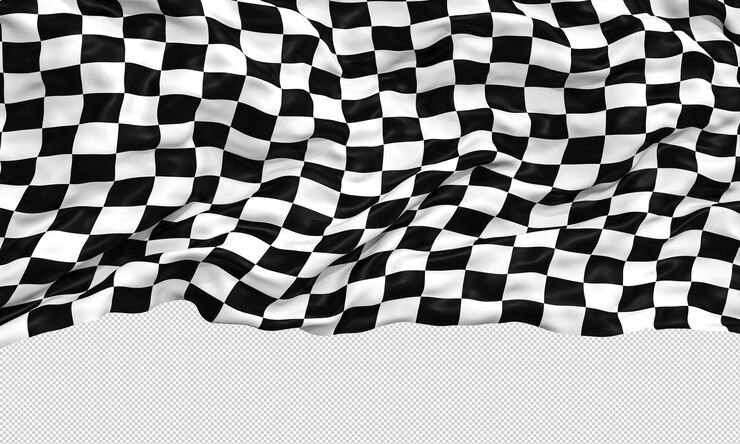 PSD abstract background with a black and white checkered flag rippling
