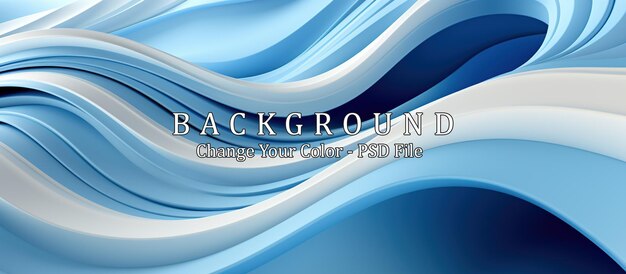 PSD abstract background with blue and white curved lines