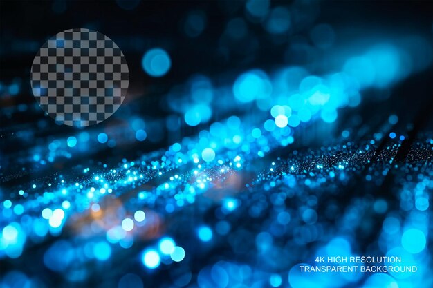 Abstract background with colorful blue blurry dots on transparent background