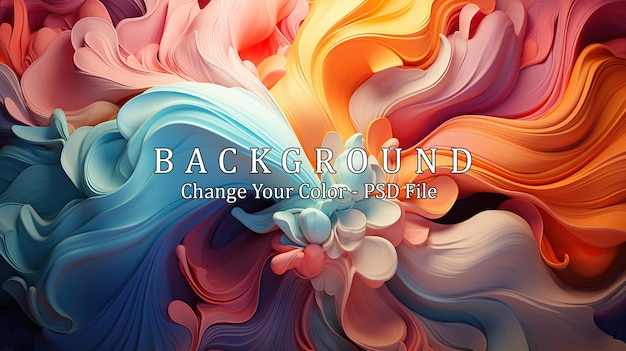 PSD abstract background with colorful liquid flow shapes