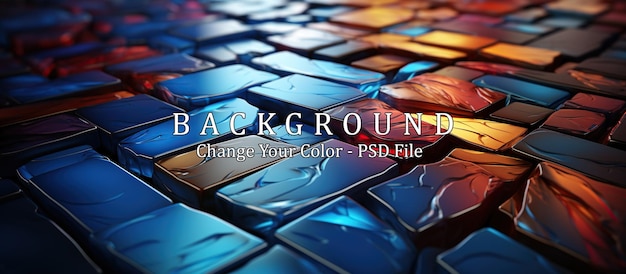 PSD abstract background with cubes in blue and orange colors