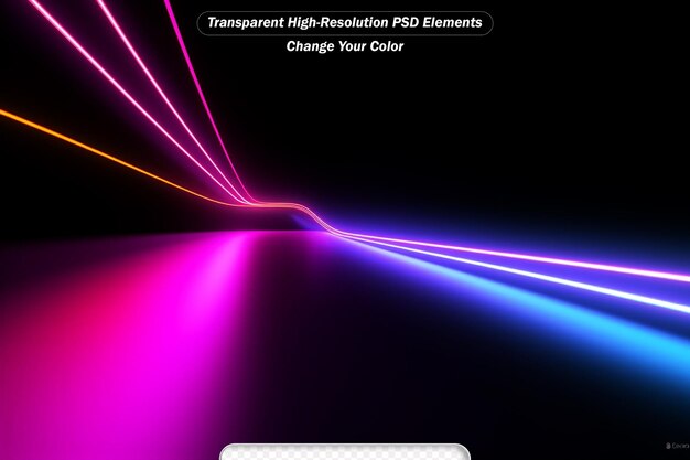 PSD abstract background with curvy neon lines glowing with pink light