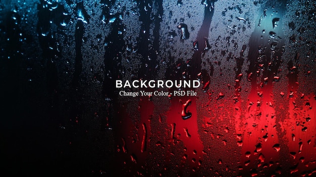 abstract background with a red and blue gradient light on a dark glass texture