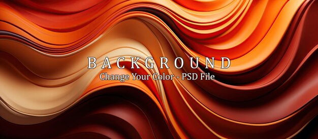 PSD abstract background with smooth lines in orange blue and brown colors