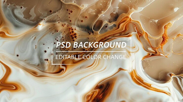 PSD abstract background with swirling cream and coffee