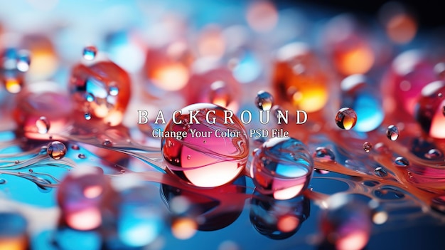 PSD abstract background with water drops and reflection