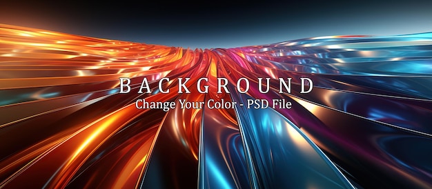 PSD abstract background with wavy neon lines