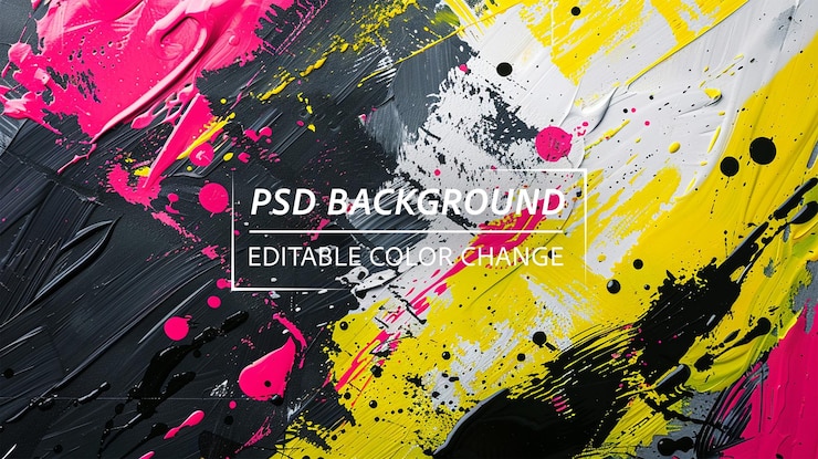 PSD 抽象的な背景と白いグラフィティの汚れのロゴ