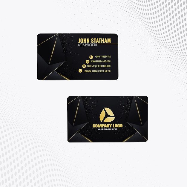Abstract Black and Gold Business Card Design