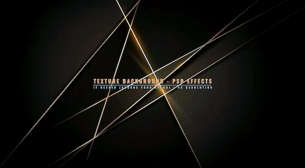 PSD abstract black and gold luxury on transparent background