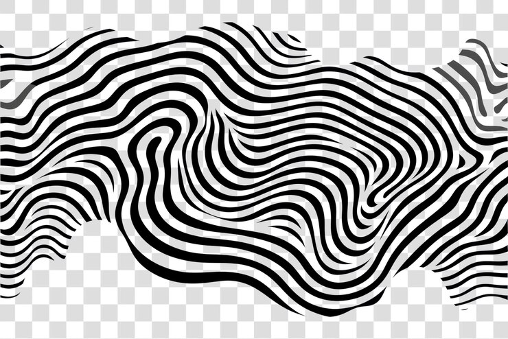 PSD abstract black wavy lines