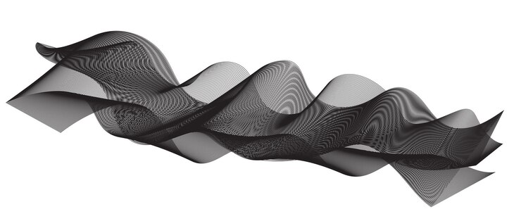 PSD abstract black wavy ribbons made of lines black wavy and curved lines swirls and curves design tem
