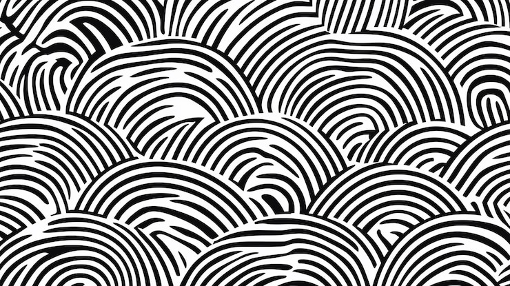 PSD abstract black and white concentric circles pattern