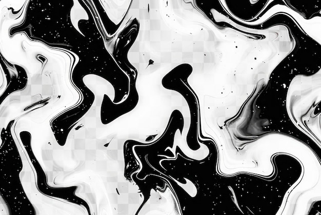 Abstract black white fluid png overlay effect transparent background