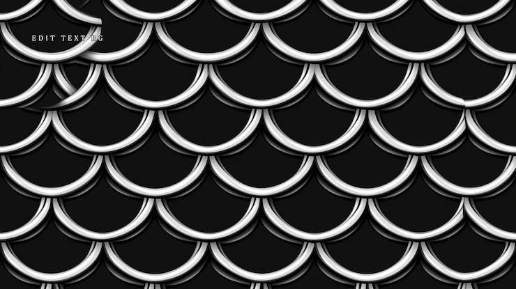 PSD abstract black and white seamless pattern of scales
