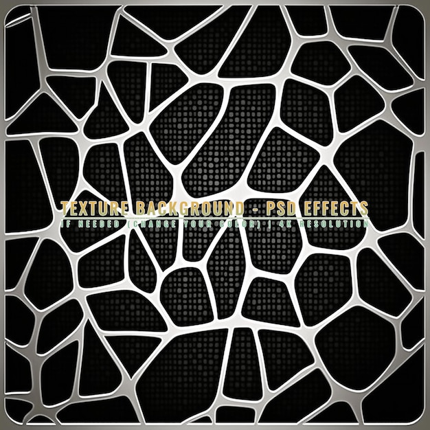 PSD abstract black and white voronoi pattern on transparent background