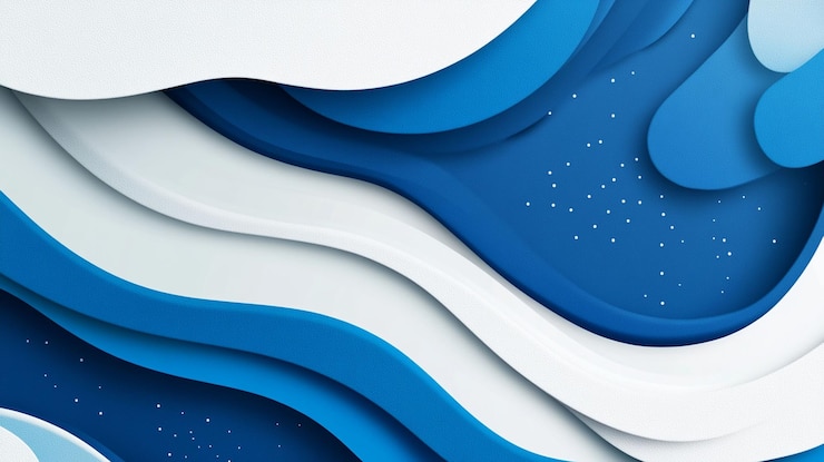 PSD abstract blauw-wit gelaagd papier snijontwerp