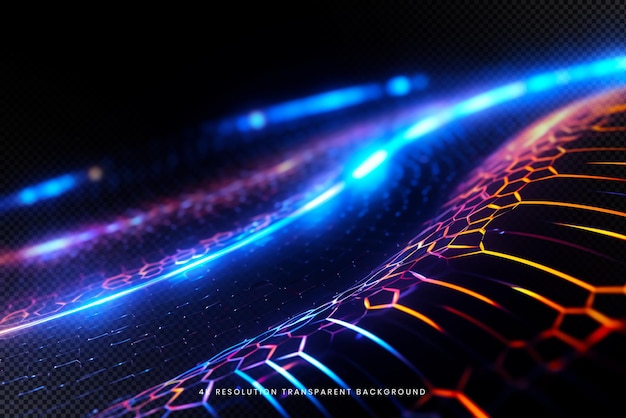 abstract blockchain data fields on transparent background