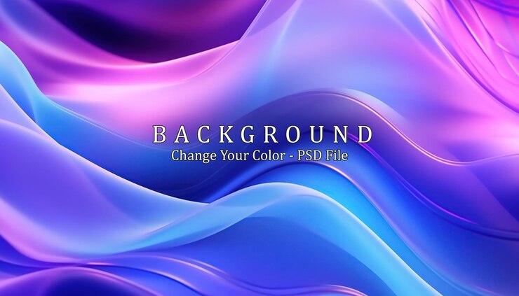 PSD abstract blue and purple liquid wavy shapes futuristic banner generative ai