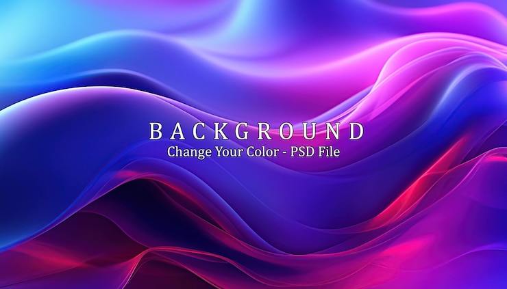 PSD abstract blue and purple liquid wavy shapes futuristic banner generative ai