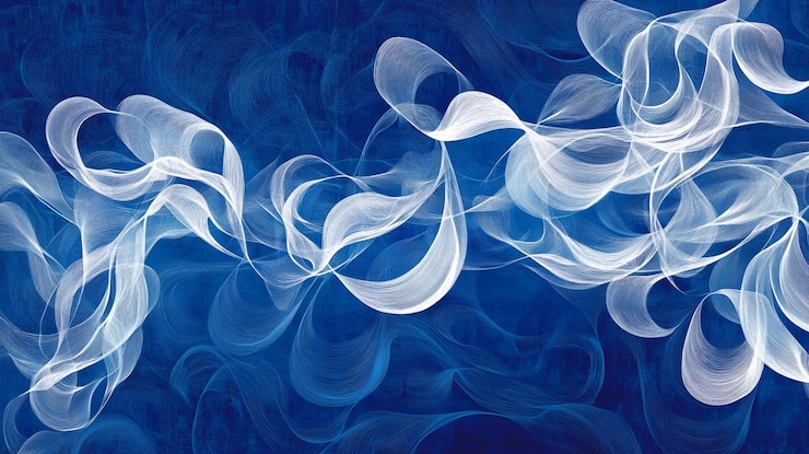 PSD abstract blue and white wavy smoke design