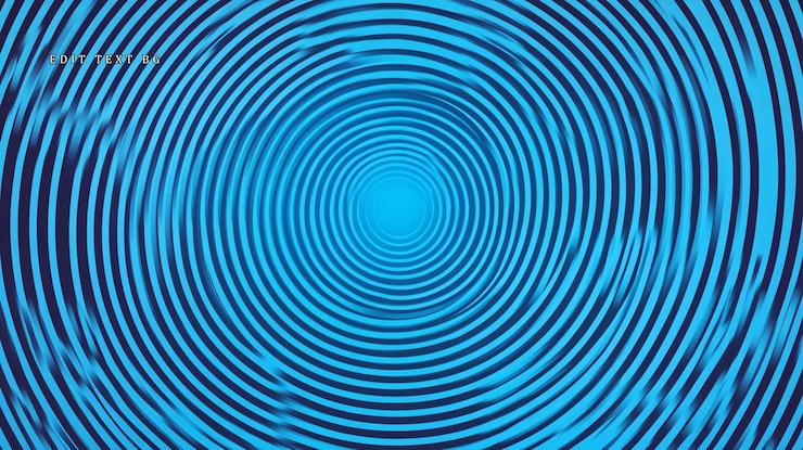 PSD abstract blue concentric circles hypnotic spiral background