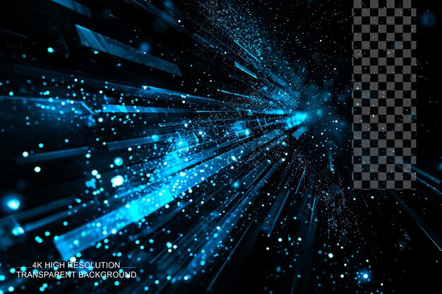 PSD abstract blue digital communication technology waves effect on transparent background