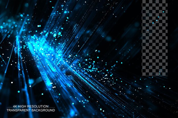 PSD abstract blue digital communication technology waves effect on transparent background