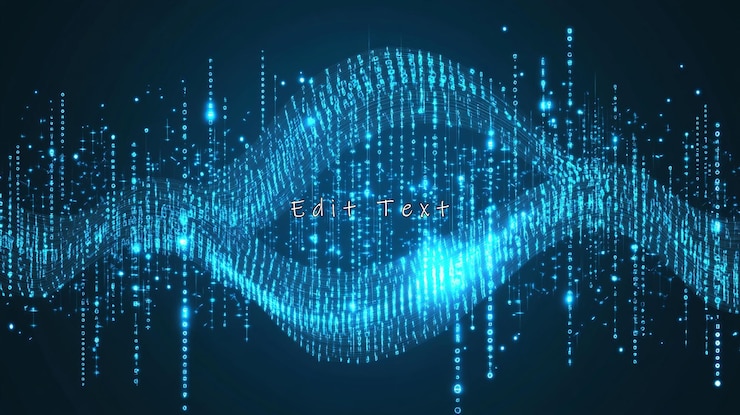 PSD abstract blue digital wave background 1
