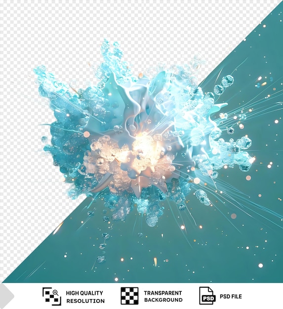 PSD esplosione blu astratta con scintille e scintille su uno sfondo blu