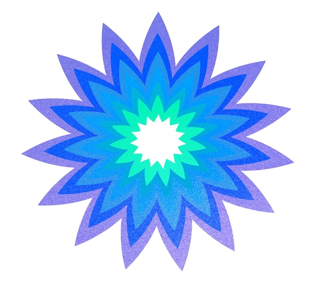 abstract blue glitter flower on a white background Isolate illustration