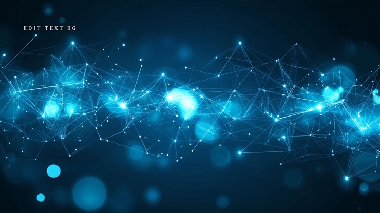 PSD abstract blue glowing network connection