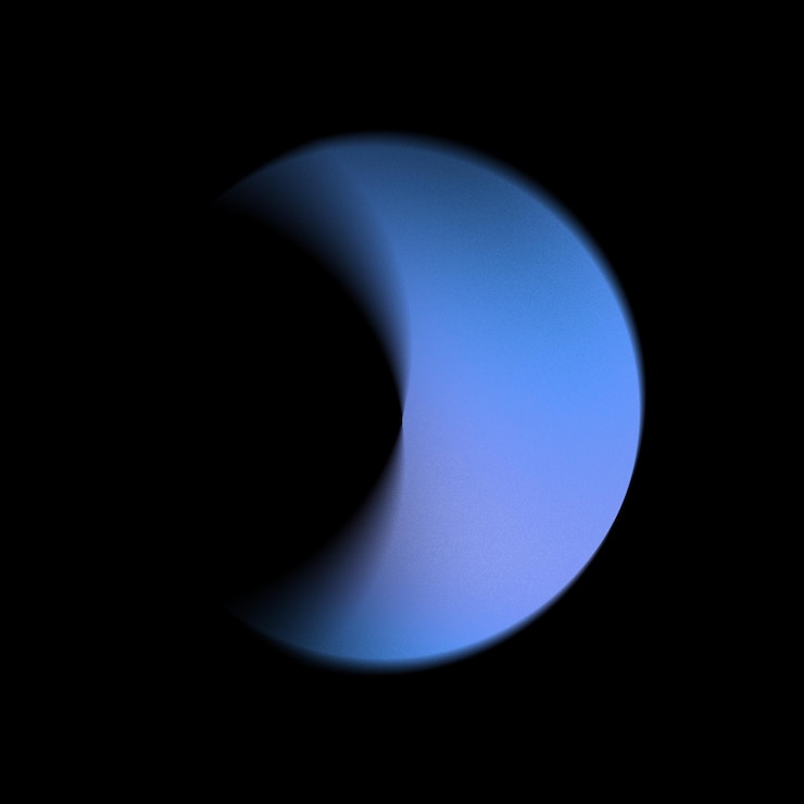 PSD abstract blue gradient circle on black background