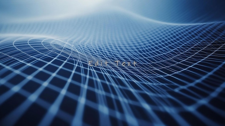 PSD abstract blue grid wave background