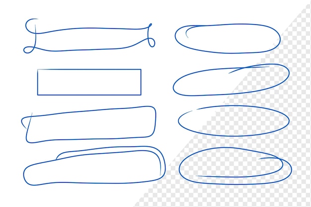 abstract blue hand drawn speech bubbles element lines design template text box line element