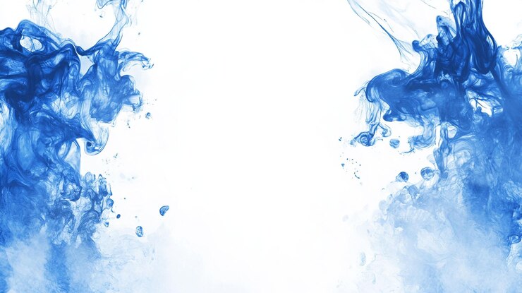 PSD abstract blue ink swirling in water isolated on white background