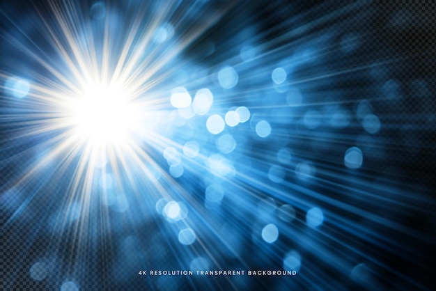 PSD abstract blue lens flare su sfondo trasparente