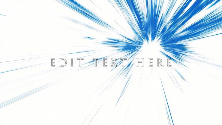 PSD abstract blue light burst radiating from center on white background