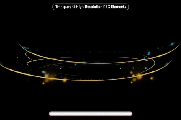 PSD 抽象的な青い光効果と透明な線の ⁇ 巻きベクトル