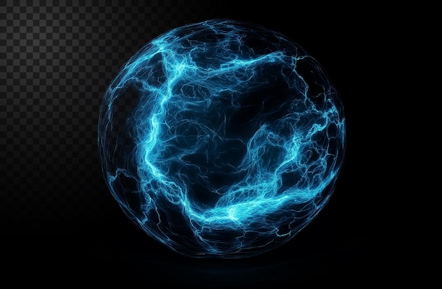 abstract blue plasma energy orb