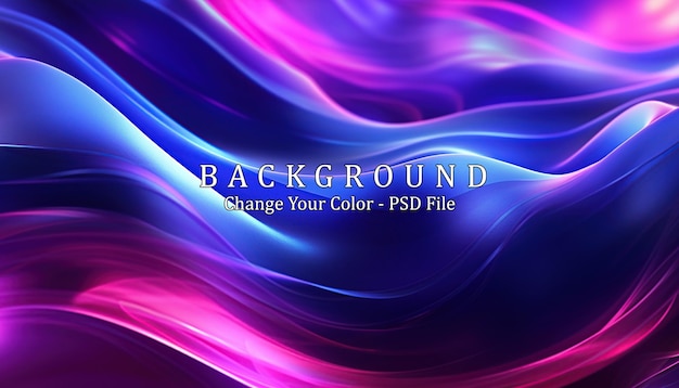 PSD abstract blue and purple liquid wavy shapes futuristic banner generative ai