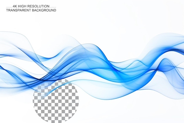 PSD abstract blue smooth wave dynamic design on transparent background