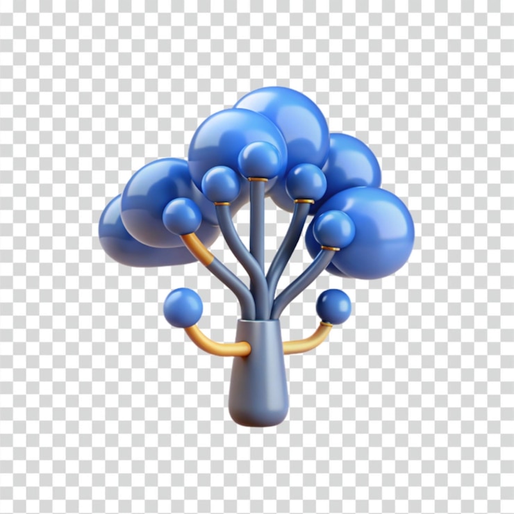 PSD abstract blue sphere tree