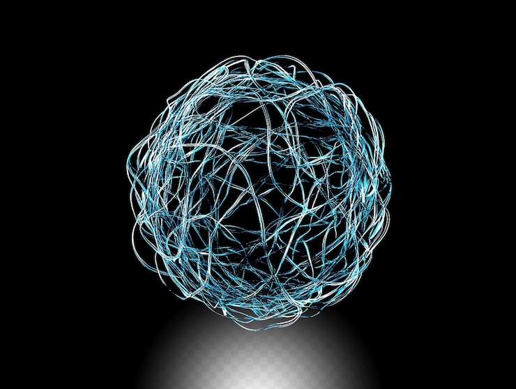 PSD abstract blue sphere