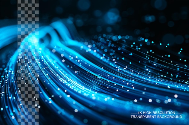 PSD abstract blue technology digital communication on transparent background