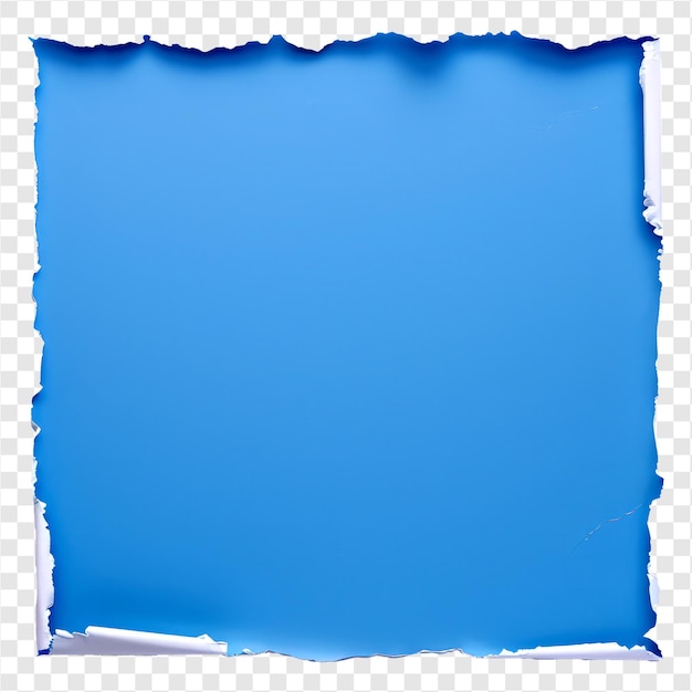 PSD Абстрактный синий разорванный бумажный край на прозрачном фоне