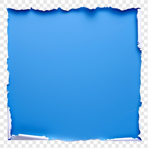 PSD abstract blue torn paper edge on transparent background