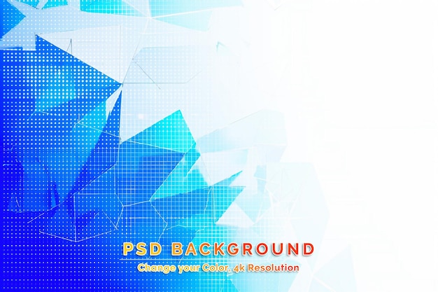 PSD 복사 공간과 함께 추상적인 파란색 삼각형 다각형과 반색
