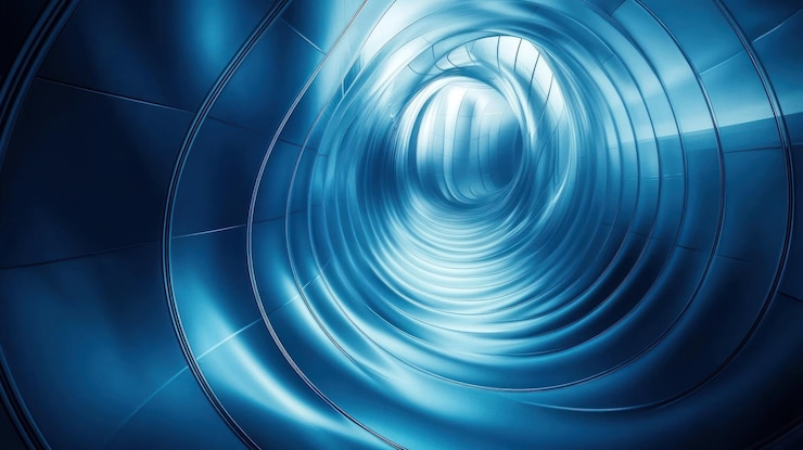 PSD abstract blue tunnel with swirling patterns